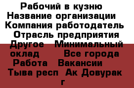 Рабочий в кузню › Название организации ­ Компания-работодатель › Отрасль предприятия ­ Другое › Минимальный оклад ­ 1 - Все города Работа » Вакансии   . Тыва респ.,Ак-Довурак г.